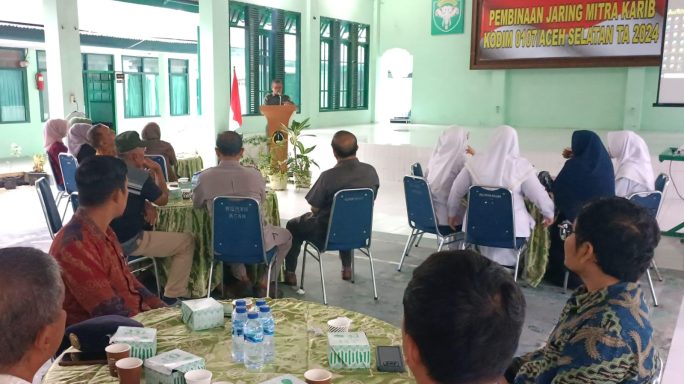 Kodim 0107/Aceh Selatan Gelar Pembinaan Jaring Mitra Karib Untuk Penguatan Sinergi Dengan Masyarakat