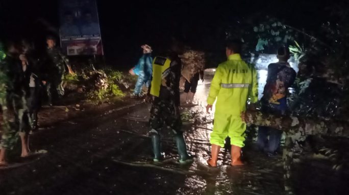 TNI-Polri Bersinergi Bersihkan Pohon Tumbang, Jalur Tangse-Geumpang Kembali Normal
