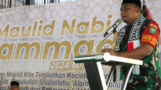 Dandim 0104/Atim Hadiri Peringatan Maulid Nabi di Pesantren Dar Faqih Qur’an