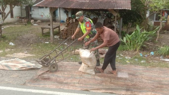 Tingkatkan Kualitas Babinsa Bantu Petani Jemur Biji Coklat/Kakao