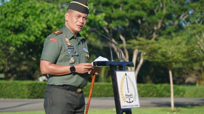 Danrem 012/TU Pimpin Upacara Bendera Dan Bacakan Amanat Kasad