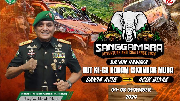 Pangdam IM: “Sanggamara Adventure 2024” sebagai ajang Uji Ketangkasan dan Kemampuan para Offroader dalam Penanggulangan Bencana Alam.