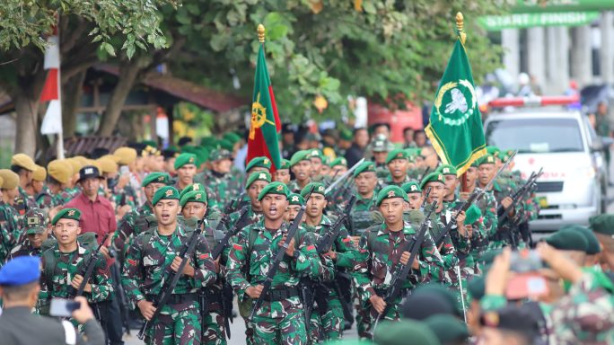 Tradisi Peleton beranting Yudha Wastu Pramuka Jaya : menghidupkan semangat juang dan patriotisme.
