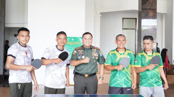 Pangdam Iskandar Muda Tinjau Final Tenis Meja dalam Rangka HUT Ke-68 Kodam IM