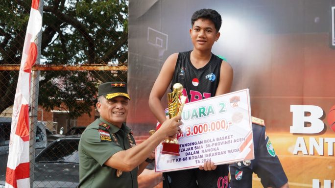 Pangdam Iskandar Muda Resmi Menutup Pertandingan Bola Basket Antar SMA Se-Provinsi Aceh