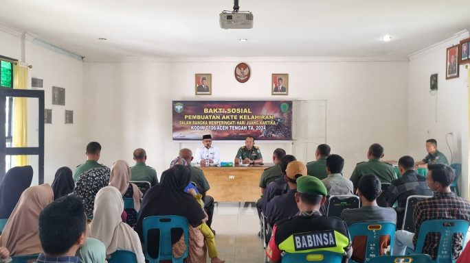 Menyambut Hari Juang TNI AD, Kodim 0106/Ateng Gelar Pembuatan Akta Kelahiran Untuk Masyarakat