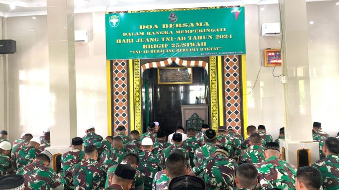 Jelang Hari Juang TNI AD Ke-79 Tahun 2024, Prajurit Brigif 25/Siwah Doa Bersama