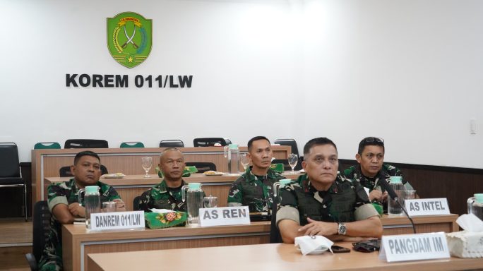 Pangdam Iskandar Muda Mengikuti Forum Evaluasi Kasad Tahun 2024 Secara Virtual