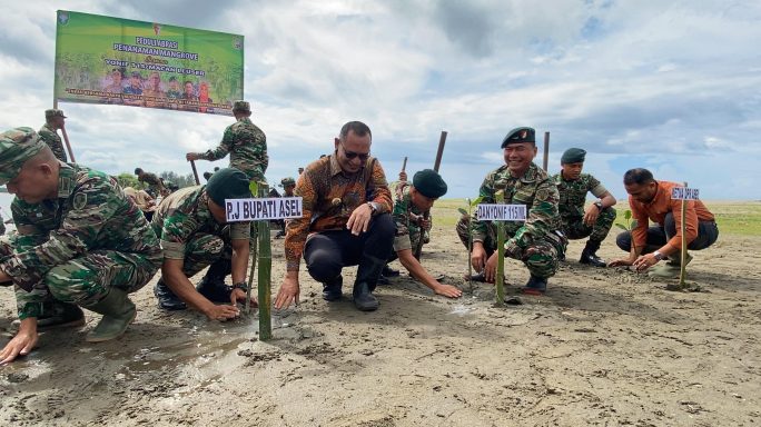 Yonif 115/ML Tanam 3.000 Mangrove di Aceh Selatan sebagai Kado Akhir Tahun