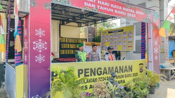 Jaga Kondusifitas Wilayah Babinsa Siaga di Pos PAM Tahun Baru