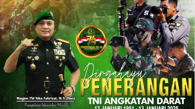 Pangdam Iskandar Muda Ucapkan Selamat HUT ke-74 Dinas Penerangan Angkatan Darat