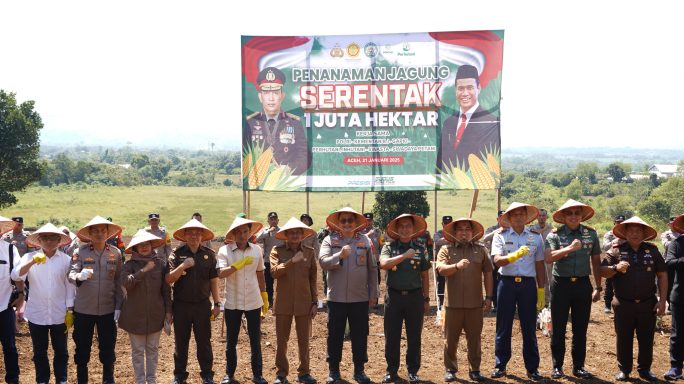 Wakili Pangdam, Kasdam IM hadiri penanaman 1 juta Hektar Jagung di Kab. Abes.
