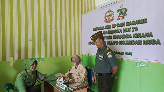 Kodim 0108/Agara Gelar Bhakti Kesehatan dalam Rangka HUT Persit ke-79
