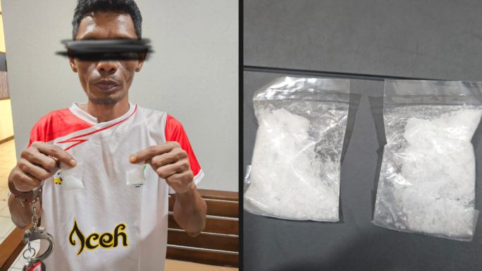 Anggota Kodam IM Tangkap pengedar beserta barang bukti sabu di Banda Aceh.