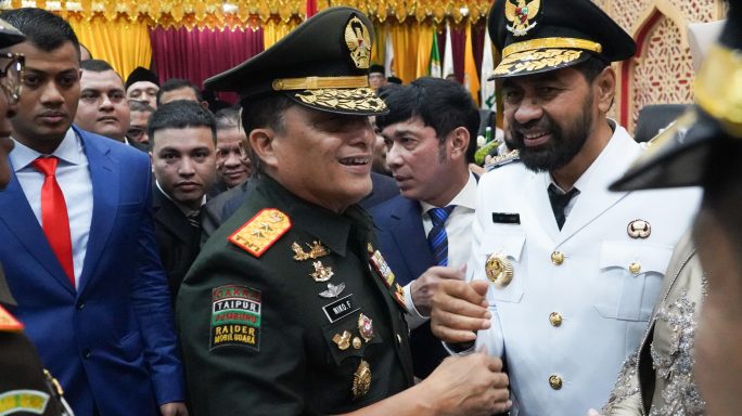 Pangdam IM dan Forkopimda Aceh hadiri Pelantikan Gubernur Aceh Terpilih.