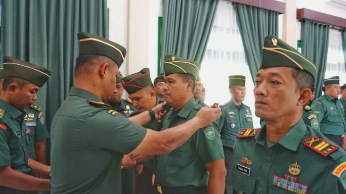 Dandim 0117/Aceh Tamiang Pimpin Upacara Serah Terima Jabatan Perwira Staf Dan Danramil