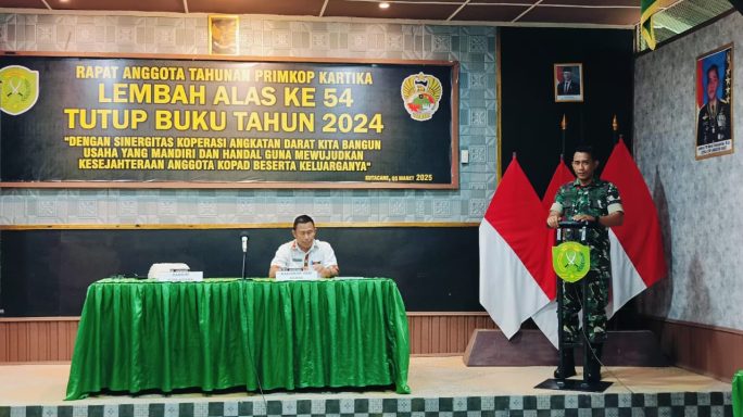 Kodim 0108/Agara Gelar Rapat Anggota Tahunan Ke – 54 Primkop Kartika Lembah Alas