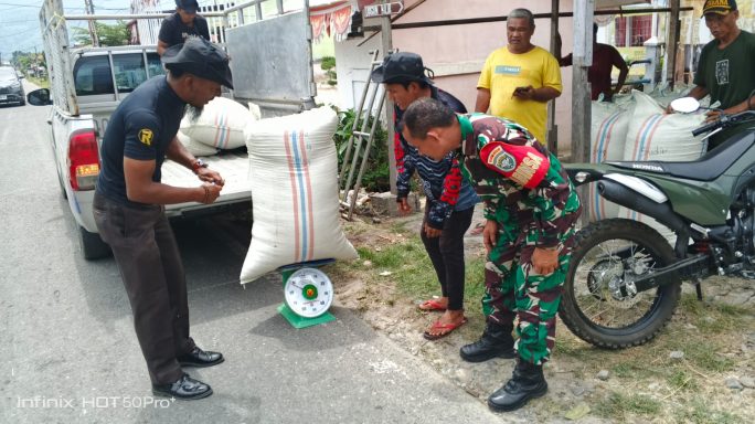 Babinsa Dampingi Penyerapan Gabah Petani Oleh Bulog Di Wilayah Binaan