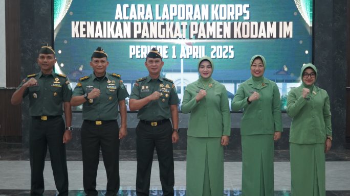 Ini pesan Pangdam IM pada acara laporan korp kenaikan pangkat Prajurit Kodam IM.
