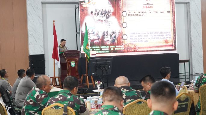 Kasdam IM Buka RAT Puskop Kartika Iskandar Muda ke-56 Tutup Buku Tahun 2025.