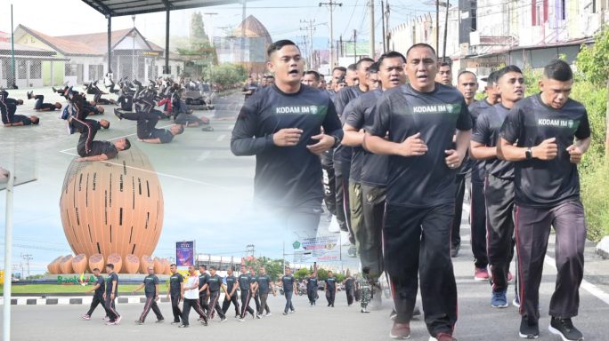 Kodim 0102/Pidie Laksanakan Pembinaan Fisik untuk Tingkatkan Kebugaran Prajurit
