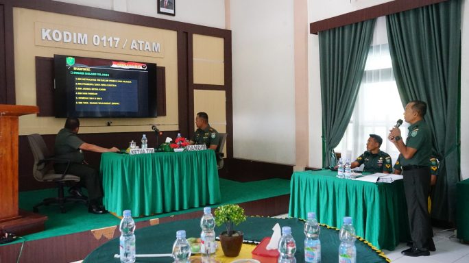 Tim Asistensi Tehnis Penyelenggaraan Pembinaan Perlawanan Wilayah Kunjungi Kodim 0117/Aceh Tamiang