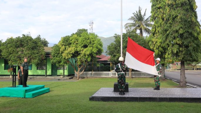 Kodim 0108/Agara Laksanakan Upacara Bendera Mingguan