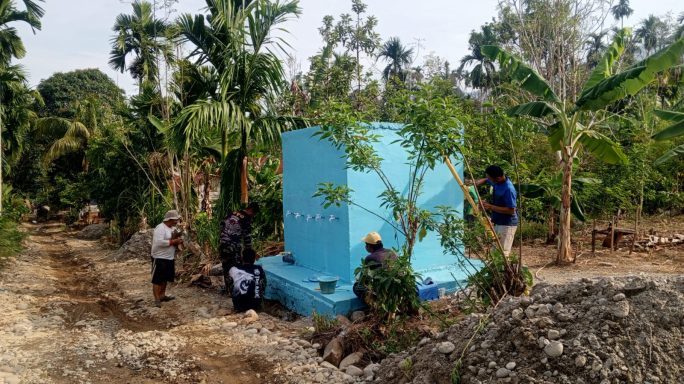 Anggota Satgas TMMD Reguler ke 125 Kodim 0108/Agara tuntaskan Satu Titik Pengerjaan Bak Penampung Air Bersih