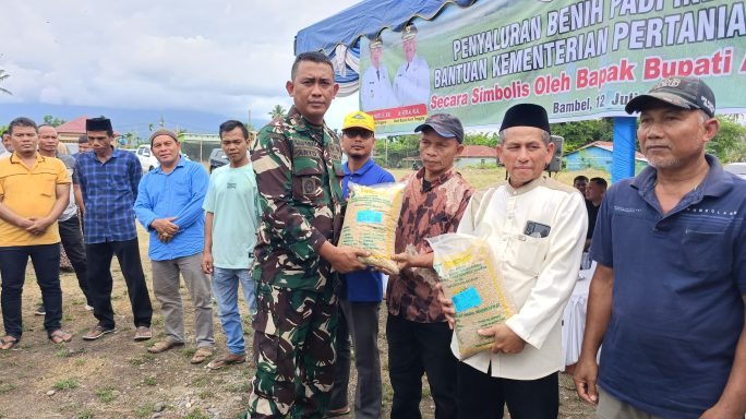 Dandim 0108/Agara Hadiri Penyaluran Benih Padi Inbrida Bantuan Kementerian Pertanian Tahun 2025