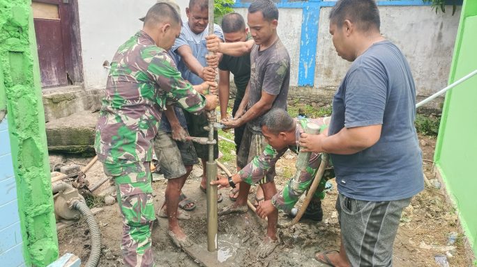 Dukung program Kasad ” TNI-AD Manunggal Air ” Kodam IM bangun Sumur Bor di Dayah Baitul Izzah Kab. Pidie