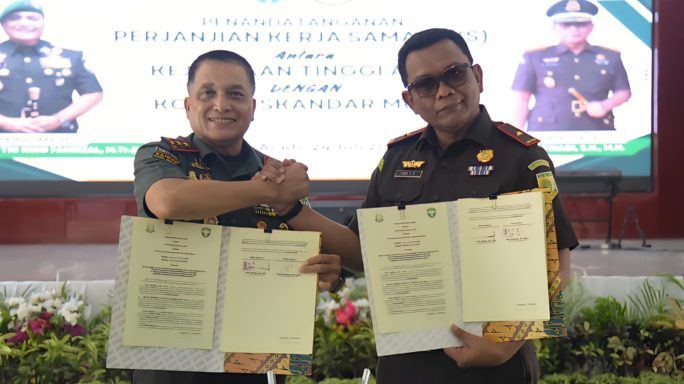 Kodam IM dan Kejati Aceh Tandatangani Kerja Sama pemanfaatan sumber daya dan peningkatan profesionalisme bidang Penegakan Hukum