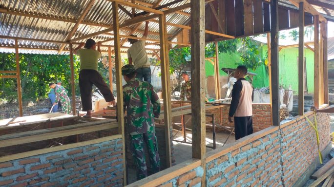 TMMD Reguler ke-125 Kodim 0108/Agara Kegiatan Rehab Rumah Tidak Layak Huni (RTLH) Telah Mencapai 65 Persen