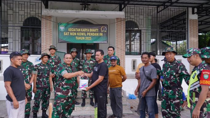 Pangdam IM apresiasi Kegiatan Karya Bhakti dan Bhakti Sosial Pendam IM di Lampaseh Aceh.
