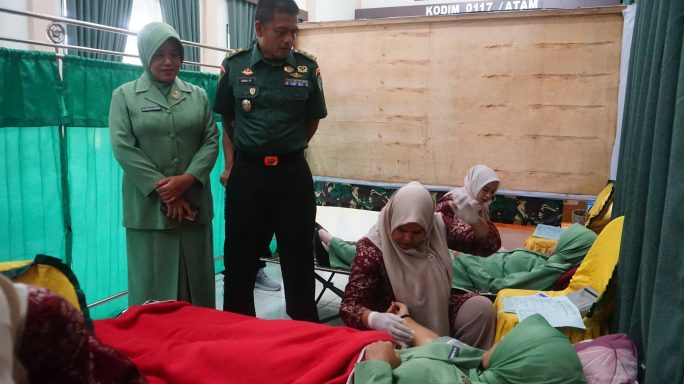 Bakti Teritorial Prima Donor Darah Dan Pengobatan Gratis Dalam Rangka HUT TNI Ke-80