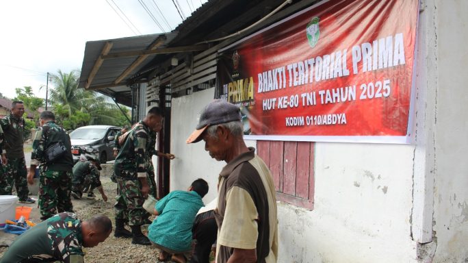 Sambut HUT ke-80 TNI, Kodim Abdya Perindah Dayah Nur Nyak Dah Tangan-tangan