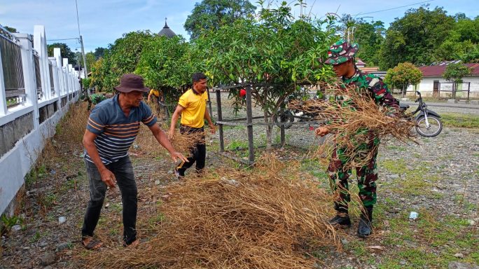 KEGIATAN KARYA BHAKTI TNI YONIF TP 857/GG DI MESJID AL-IKHLAS KEC. TITEUE, KAB. PIDIE DALAM RANGKA MEMPERINGATI HUT TNI KE-80 TAHUN 2025.