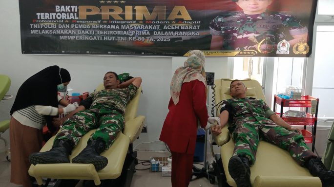 Sambut HUT Ke – 80 TNI, Kodam Iskandar Muda Gelar Donor Darah tersebar.