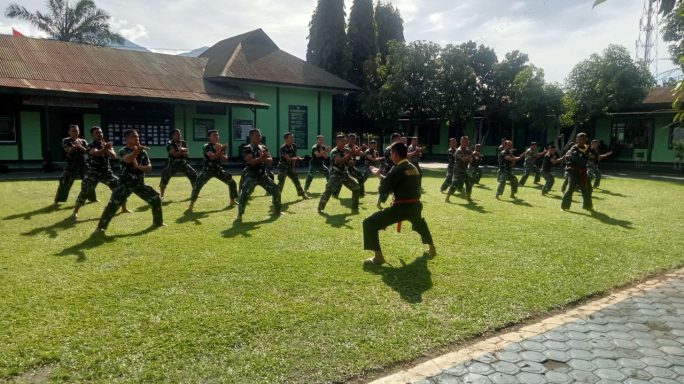 Prajurit Kodim 0108/Agara Laksanakan Latihan Pencak Silat Militer Guna Tingkatkan Kemampuan Bela Diri