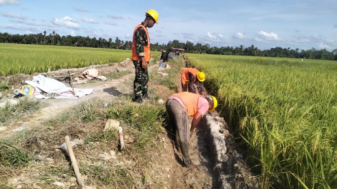 Kerja sama dengan BWS, Kodam Iskandar Muda bangun irigasi tersier di Aceh Utara.