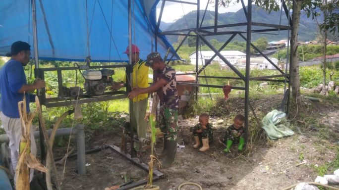 Kodam IM Bangun Sumur Bor untuk Ponpes Semayon Bener Meriah