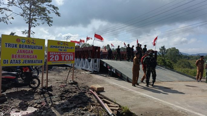 Jembatan Bailey Karang Rejo, Bener Meriah Rampung, TNI, Pemda bersama Warga Gelar Syukuran dan Doa Bersama