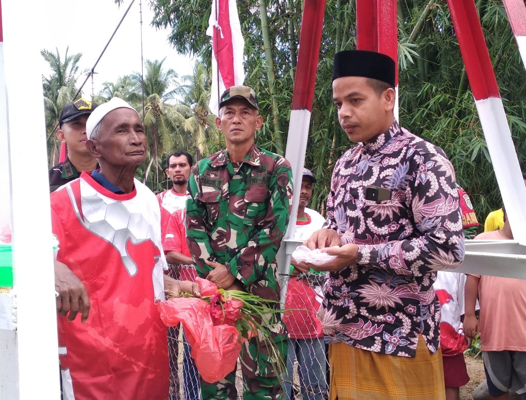 Tradisi Peusejuek tandai selesainya Pembangunan Jembatan Garuda Desa Teungoh, Kab. Aceh Utara