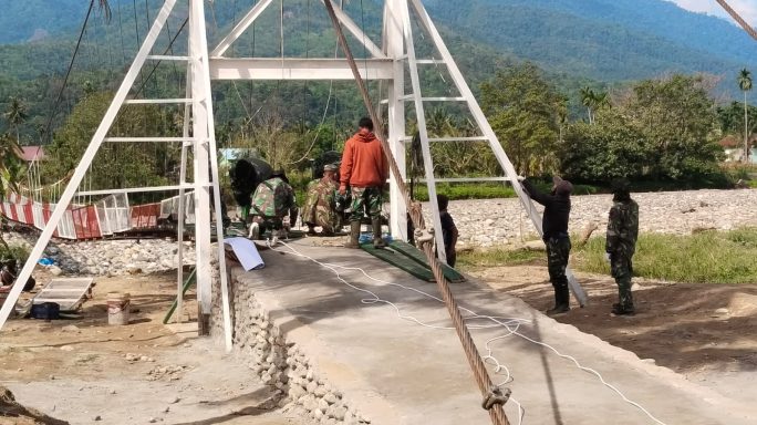 Pembangunan Jembatan Gantung di Aceh Tenggara Hampir Rampung, Akses Warga Segera Pulih