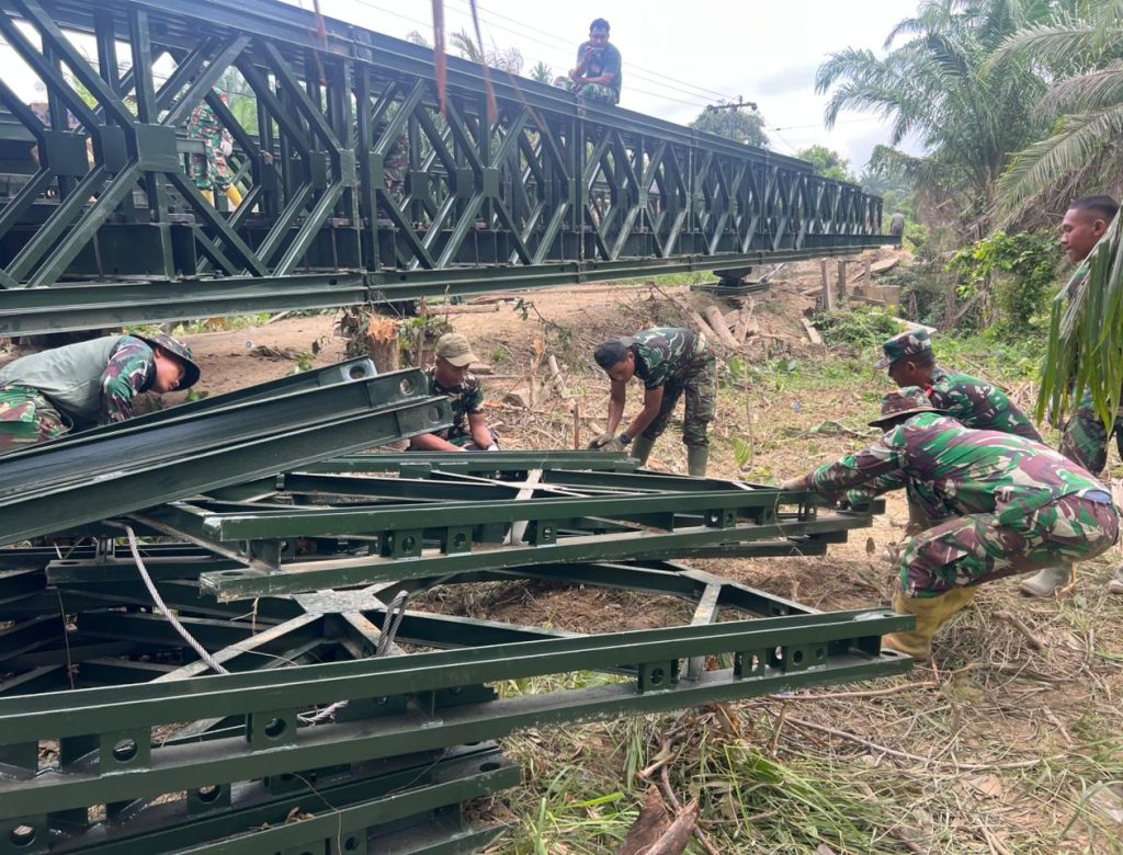 Percepatan Pembangunan jembatan Bailey Kodam IM Capai 53,4℅