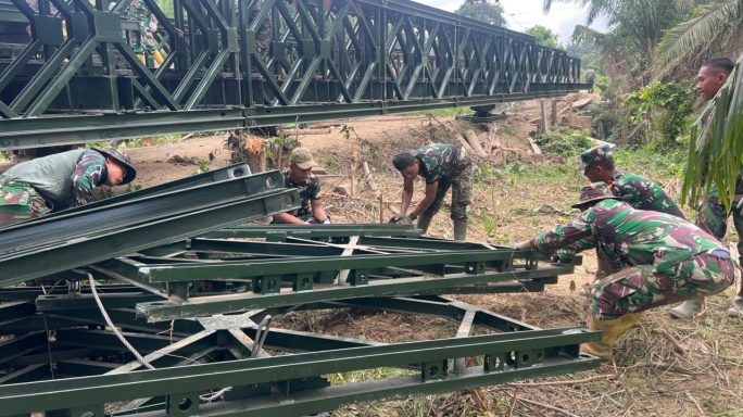 Percepatan Pembangunan jembatan Bailey Kodam IM Capai 53,4℅