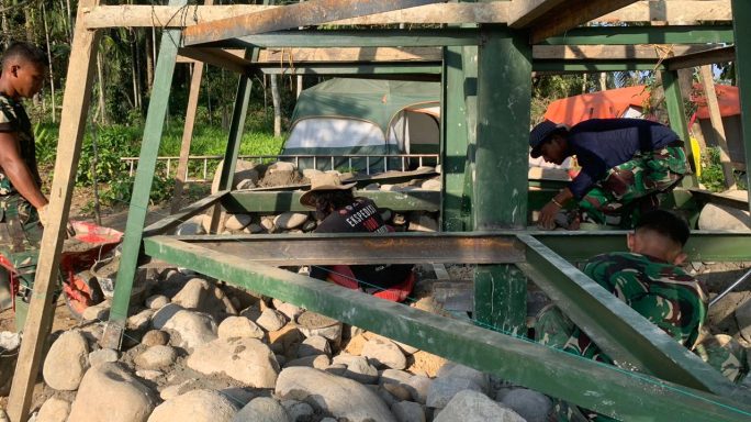 Pembangunan Jembatan Desa Sekerak Aceh Tamiang Capai 79,90 persen