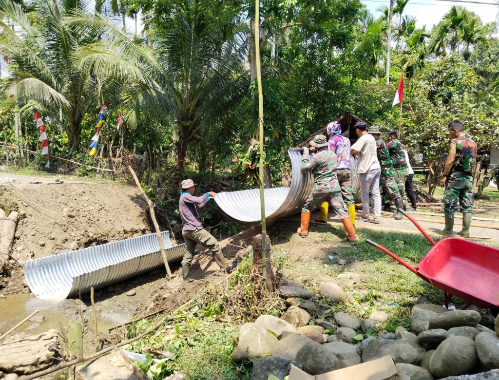 TNI Dukung Kebijakan Pemerintah bangun jembatan Armco di Pidie Jaya