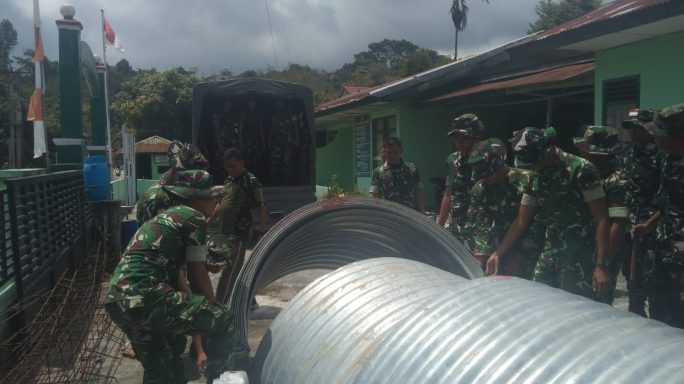 Kodim 0119/BM Terima Kepingan Gorong Gorong Aramco, Untuk Percepat Pemulihan Infrastruktur