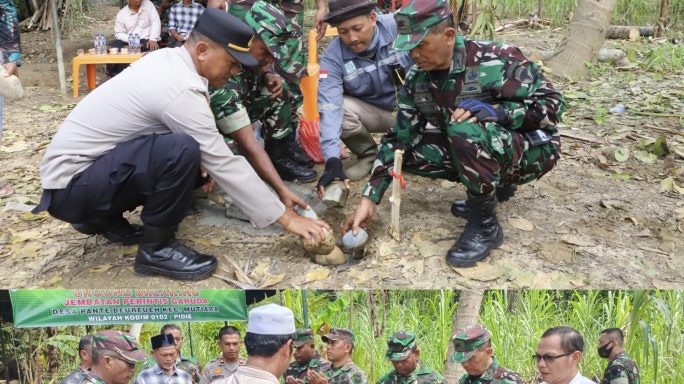 Kodim 0102/Pidie Laksanakan Ground Breaking Jembatan Perintis Garuda, Buka Akses Antar Desa Pasca Bencana