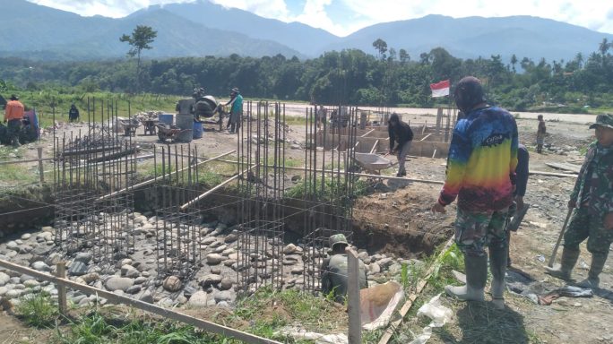 Kodim 0108/Agara bangun Jembatan Gantung Perintis Tahap II di Aceh Tenggara, kini Capai 27,85 Persen